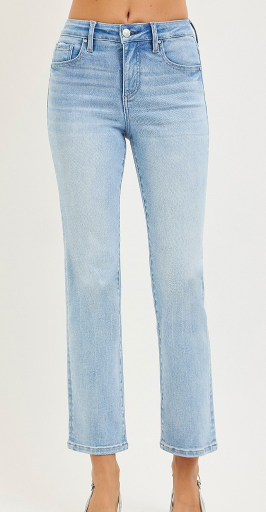 Stacie HR Tummy Control Crop Straight Jeans