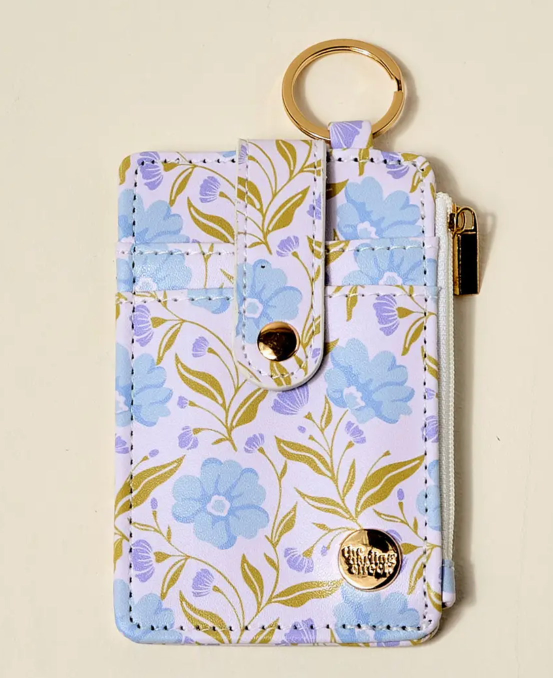 Keychain Wallet–Poppin' Petals Aqua