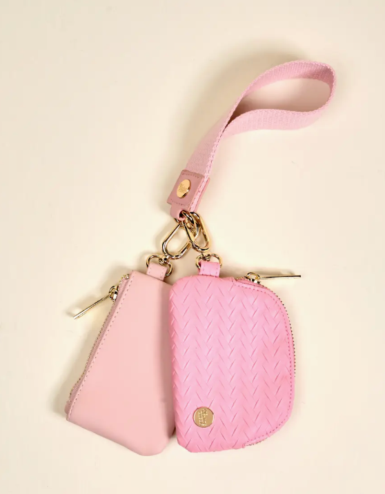Dynamic Duo Pouch Luxe Wristlet–Blush