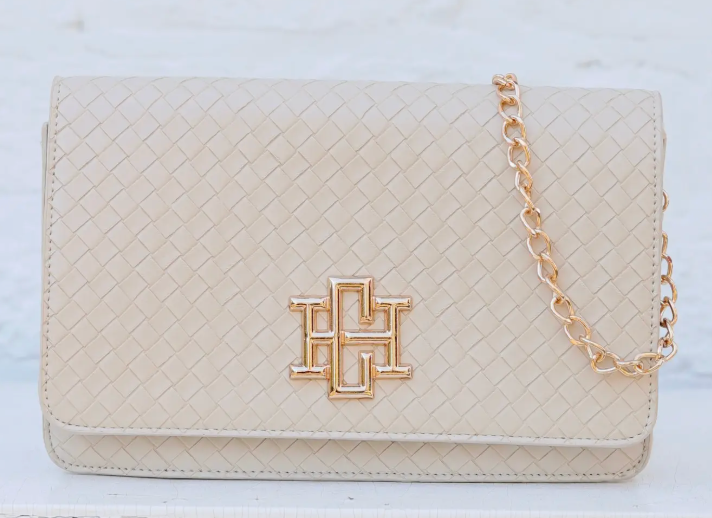 Bryn Clutch/Crossbody Woven Almond