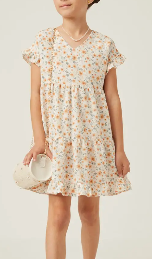 Tween Floral Tiered Dress