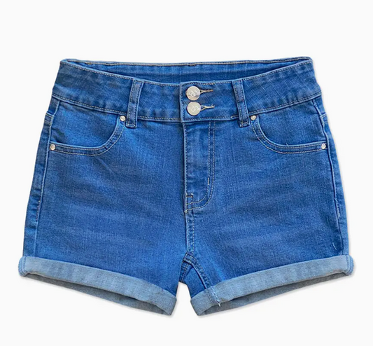 Tween Double Button Denim Shorts