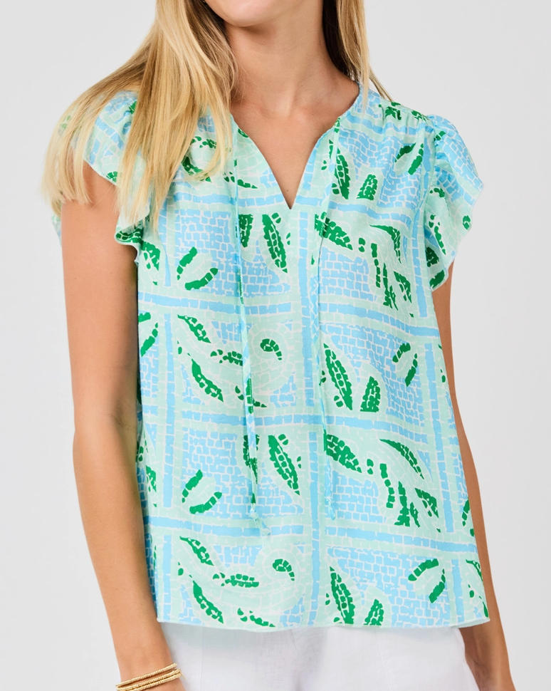 Lydia Tiles Blue Top