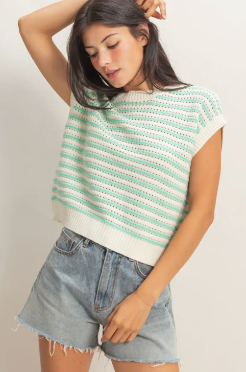 Mint & Ivory Sweater Top