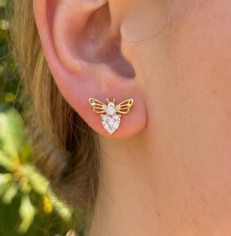 Gold Bee Studs