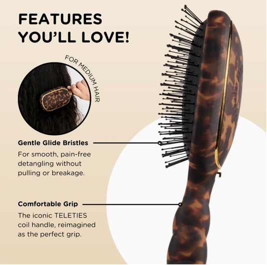 Teletie Tortoise Hair Brush for Medium Hair