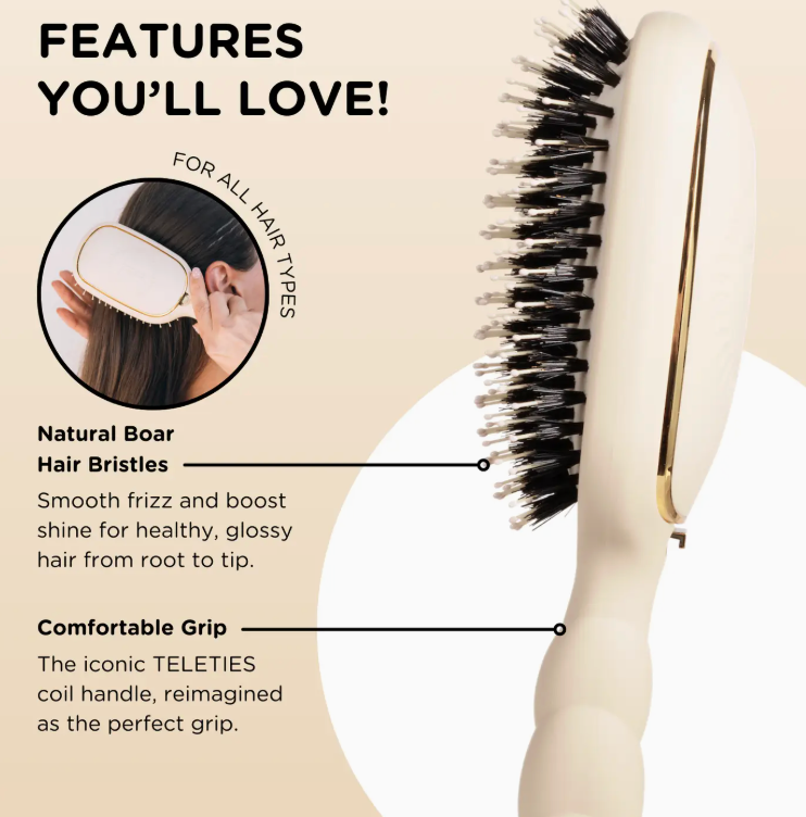 Teletie Hair Brush For All Types Tan