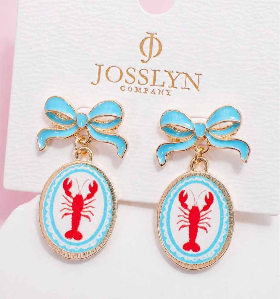 Crawfish Bow Drop Earrings