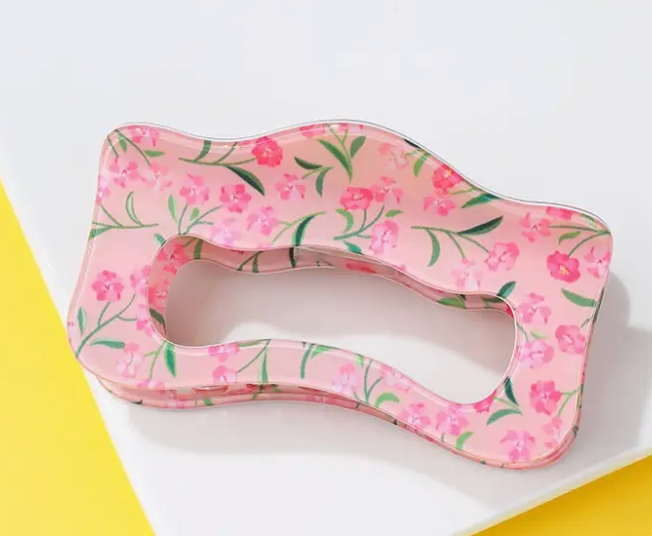 Pink Floral Hair Clip