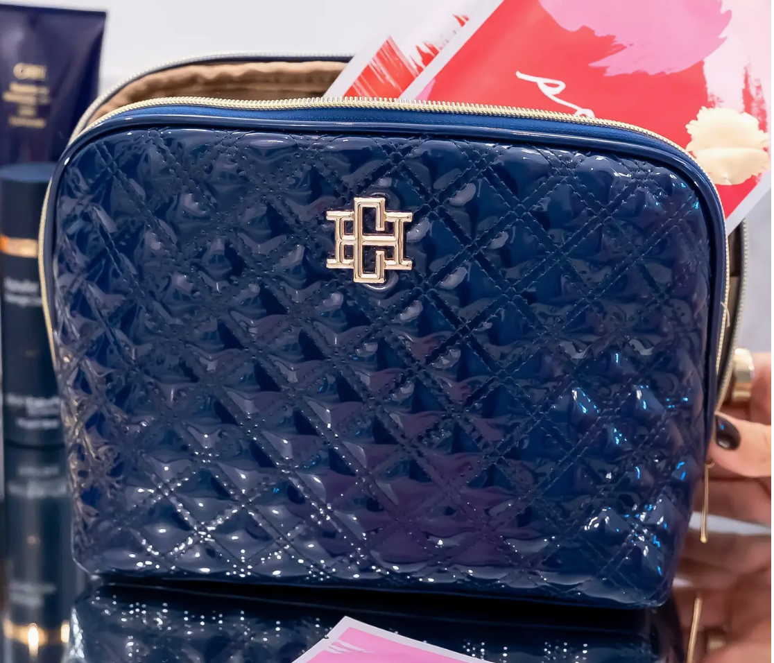 Capri Large Pouch Navy Patent