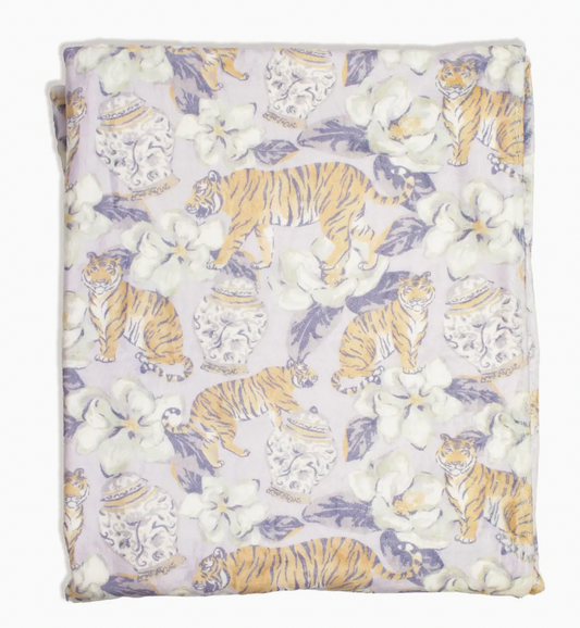 Chinoiserie Tiger Throw Blanket 50x60