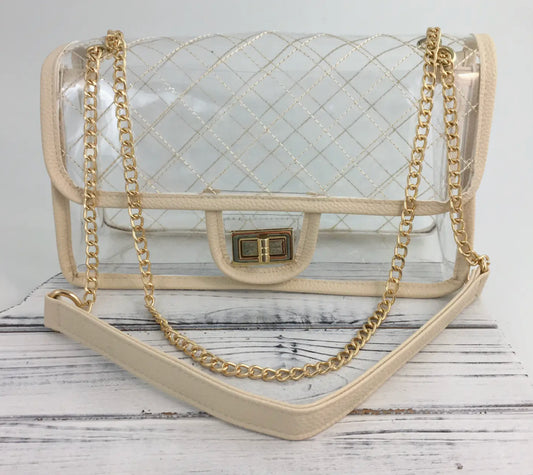 Cream Classy Clear Purse
