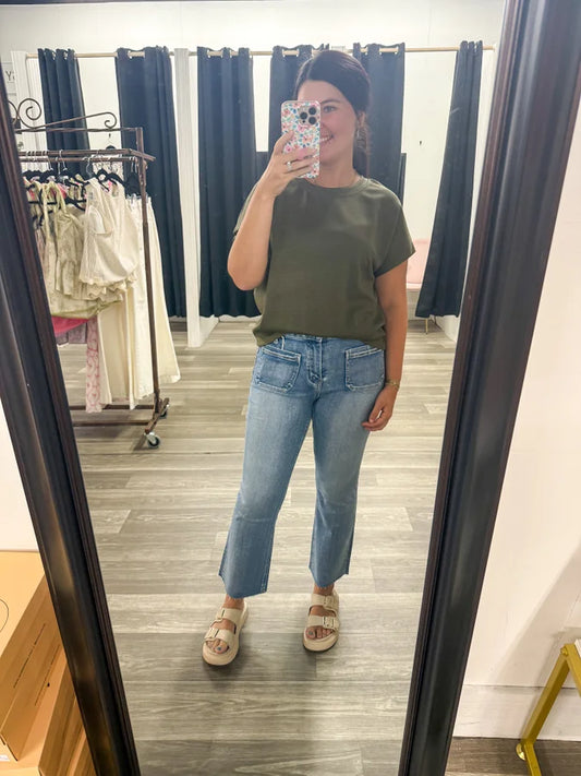 Lele High Rise Crop Flare Jeans