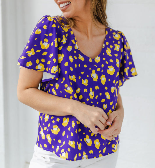 Purple & Gold Party Animal Top